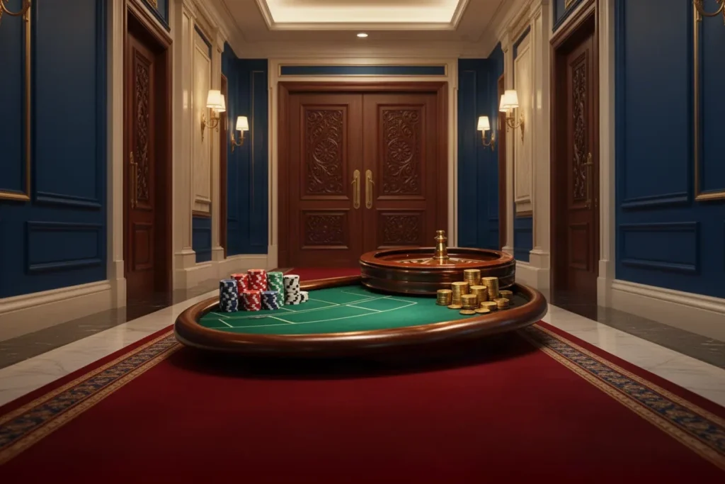 Ảnh minh hoạ hành lang khách sạn cho mục tổng quan casino SHBET