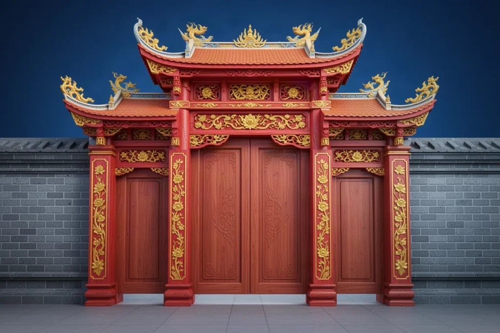 Ảnh minh hoạ cổng tam quan gỗ cho mục tổng quan đá gà SHBET